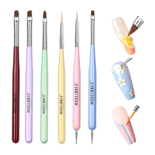 Modelones_Nail_Art_Brushes_Set,_Nail_Brush_kit_Gel_Polish,_Extension_Gel,_Liner,_Clean_up,_Carving,_Apex_Building,_Dotting_Pens_Professional_Tools_for_Drawing_Painting_3D_Design_Salon_&_DIY_Use