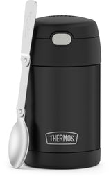 THERMOS FUNTAINER Insulated Stainless Steel Food Jar, 16 Ounce, Kids Lunch with Foldable Spoon, Push-Button Lid