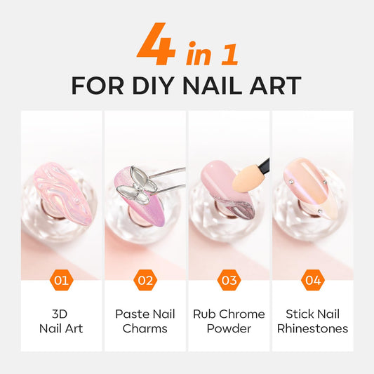 Modelones_3D_Gel_Nail_Art,_Sculpting_Gel_Glue_for_Molding,_Drawing,_Charms_&_Gems_Glue,_Nail_Stuff_for_Chrome_Powder_and_Rhinestone_Design_No_Wipe,_U_V_Light_Cured_Salon_&_DIY_Use