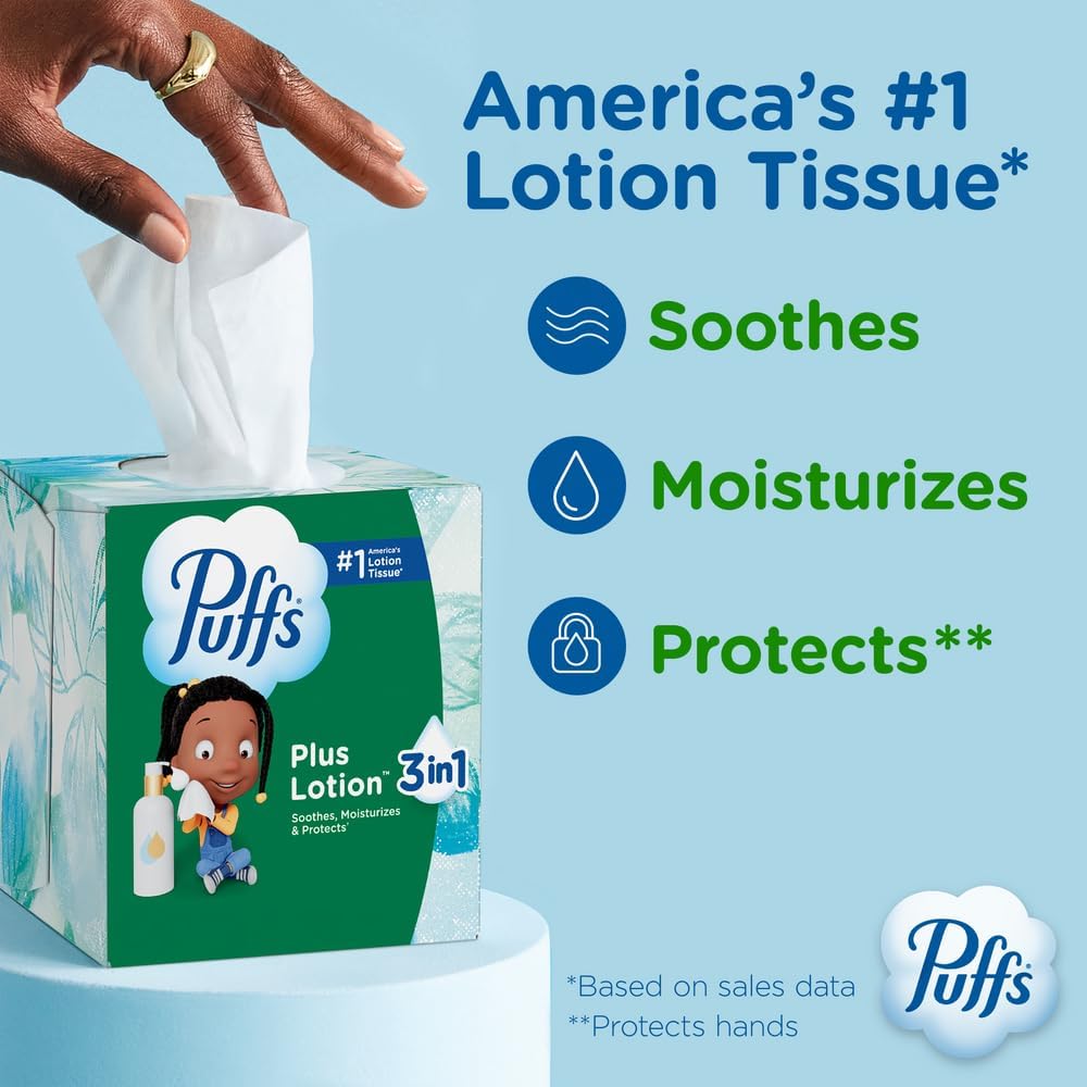 Puffs_Facial_Tissues_Plus_Lotion,_10_Cube_Boxes,_56_Facial_Tissues_per_Box,_Allergies_and_Colds_(Packaging_May_Vary)_(Packaging_May_Vary)