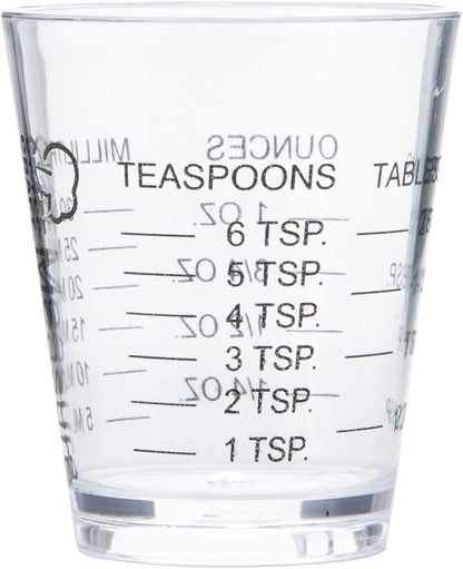 Chef_Craft_Classic_Plastic_Shot_Glass_Measurer,_1_ounce_teaspoon/tablespoon,_Clear