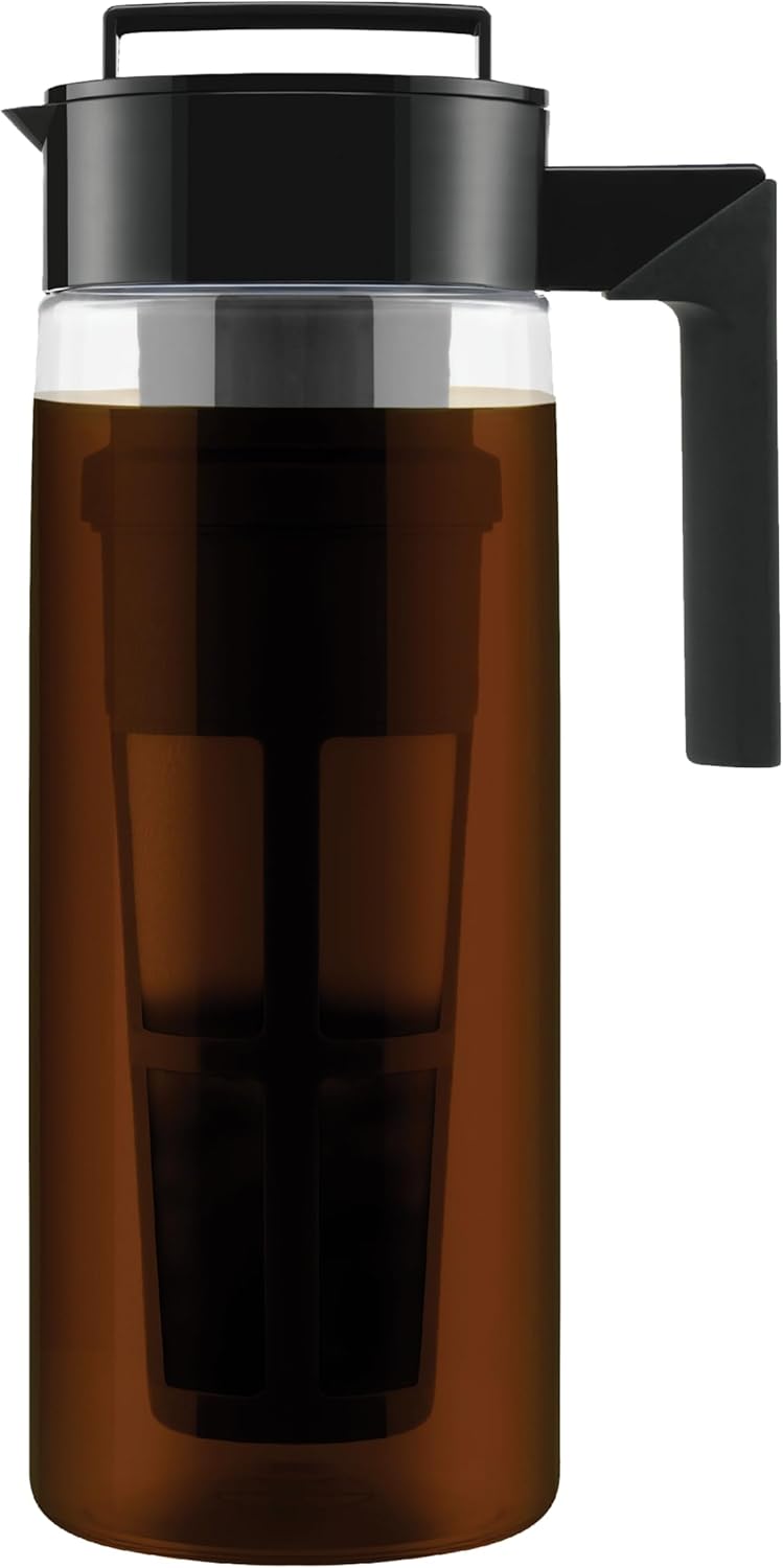 Takeya_Deluxe_Cold_Brew_Coffee_Maker_-_BPA-Free_Tritan_Pitcher_with_Airtight_Leakproof_Lid,_Silicone_Grip_Handle,_Fine-Mesh_Filter_-_Shatter-Proof,_Dishwasher_Safe,_Made_in_USA_-_2_Quart/Black