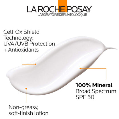La_Roche-Posay_Anthelios_Mineral_Sunscreen_SPF_50_Gentle_Lotion,_Broad_Spectrum_SPF_+_Antioxidants,_Face_&_Body_Sunscreen,_Titanium_Dioxide_&_Zinc_Oxide,_Oxybenzone_Free,_Oil_Free