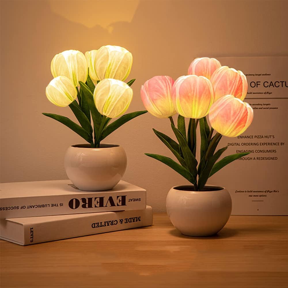 Flower_Table_Lamp_Tulip_Desk_LED_Night_Light_for_Home_Living_Room_Decor_Artificial_Flower_with_Vase_Table_Centerpieces_for_Birthday_Holiday_Party_Wedding_Room_Decoration_(Pink)…