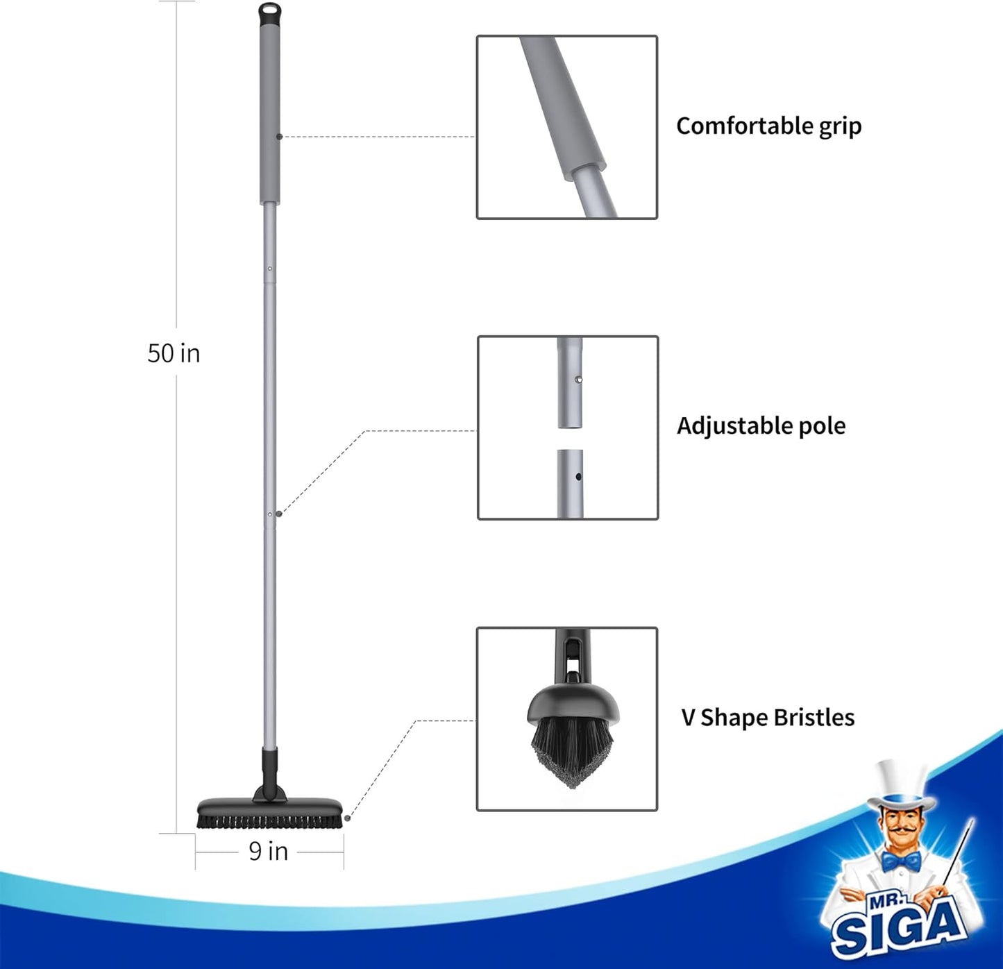 MR.SIGA_Heavy_Duty_Grout_Scrub_Brush_with_Long_Handle,_Shower_Floor_Scrubber_for_Cleaning,_Tile_Scrub_Brush_with_Stiff_Bristles
