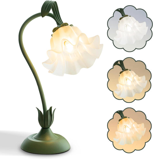 Flower_Table_Lamp,LED_Reading_Light_Bedside_Vintage_Flower_Night_Light,3_Colors_Modes_Kawaii_Bedside_Lamps_Decor,Living_Room_Bedroom_Room_Lighting_Table_Lamps_Home_Decoration_(Green)