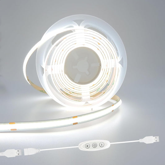 5v_COB_Led_Strip_Lights_USB_Powered_Cool_White/Natural_White/warm_white/Pink_CRI93+_6ft_Led_Tape_Light_with_Dimmer,_10W/2meter_Flexible_&_Dimmable_COB_Strips_for_Sewing_Machine_Desk_Cabinet_DIY_Lighting_Decor