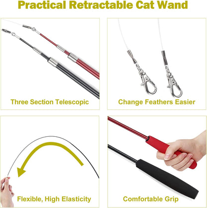MeoHui_Cat_Toys_for_Indoor_Cats,_Interactive_Cat_Toy_2PCS_Retractable_Wand_Toy_and_9PCS_Cat_Feather_Toys_Refills,_Funny_Kitten_Toys_Cat_Fishing_Pole_Toy_for_Bored_Indoor_Cats_Chase_and_Exercise
