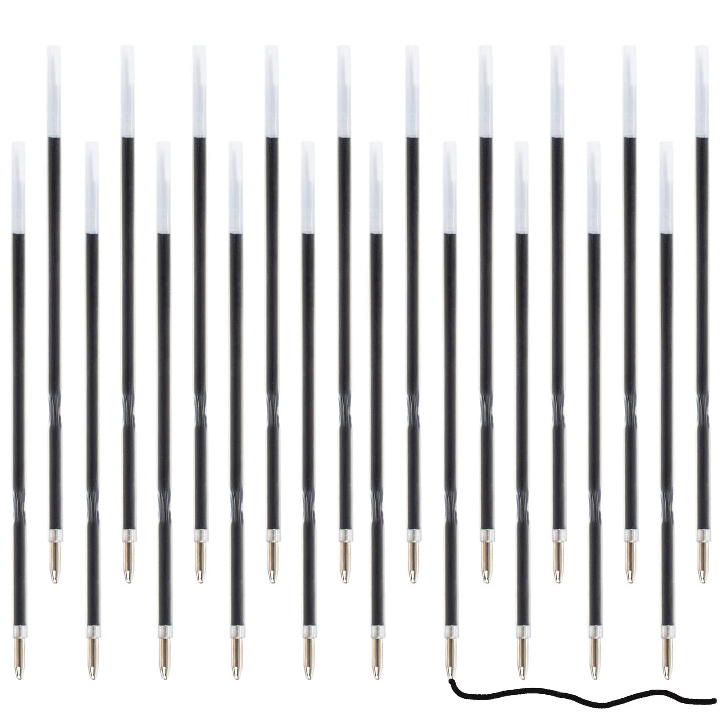 HLPHA 20 Pieces Ballpoint Pen Refills Black Ink 1.0mm Medium Point Smooth Writing Replacement Gel Ink Refills for Retractable Ballpoint Pen School Office Supplies