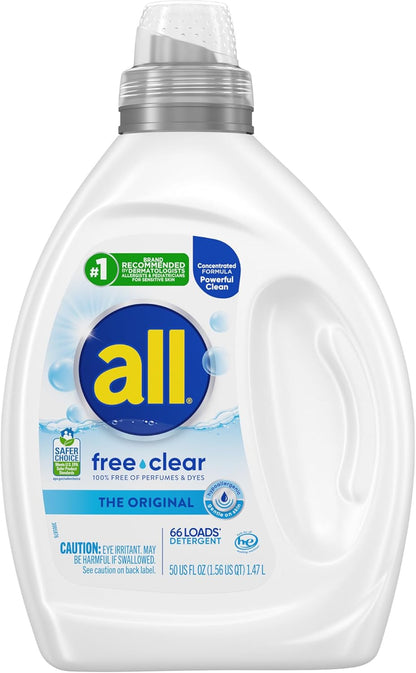 all_free_clear,_Original,_Liquid_Laundry_Detergent_for_Sensitive_Skin,_Unscented_and_Hypoallergenic,_Concentrated,_50oz,_66_Loads