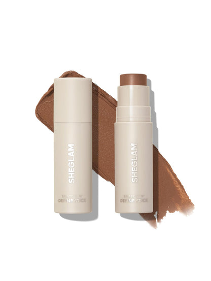 SHEGLAM Snatch &amp;#39;n&amp;#39; Define Cream Contour Stick Long Lasting Highly Pigmented Sweat Proof Face Bronzer Makeup - Earthy Sepia