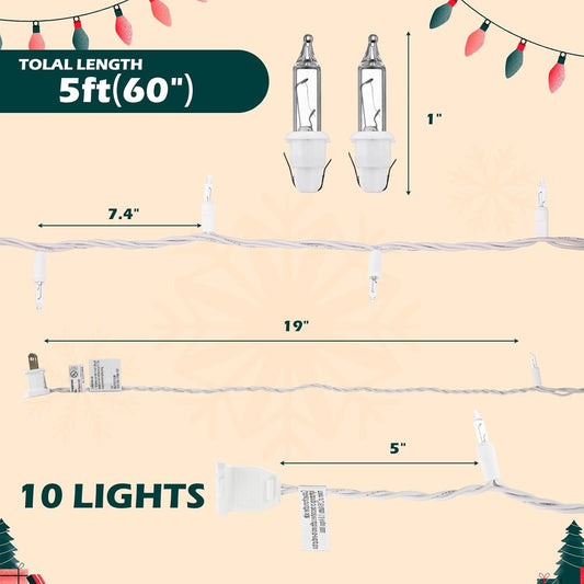Mini_Christmas_Lights_String_Warm_White_Vintage_Short_Strand_String_Lights,_Clear_Bulbs_Wire_Fit_Light_up_Christmas_Decorations(10_Bulbs_Connectable,5ft,White)