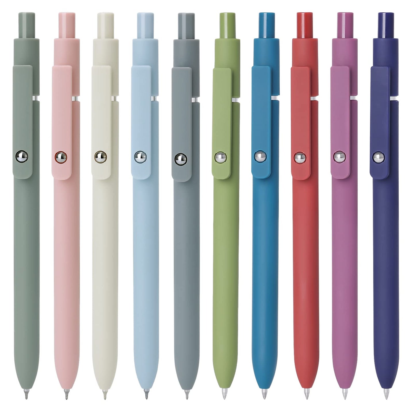 FIOVER Gel Pens,10pcs 0.5mm Quick Dry Black Ink Fine Point Smooth Writing Pens High-End Series Ballpoint for Office School Supplies(Morandi &amp;amp; Retro)