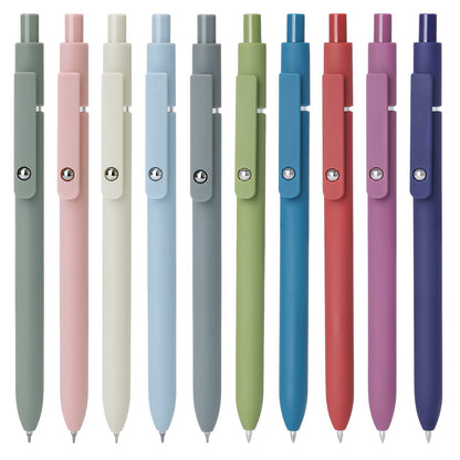 FIOVER Gel Pens,10pcs 0.5mm Quick Dry Black Ink Fine Point Smooth Writing Pens High-End Series Ballpoint for Office School Supplies(Morandi &amp;amp; Retro)