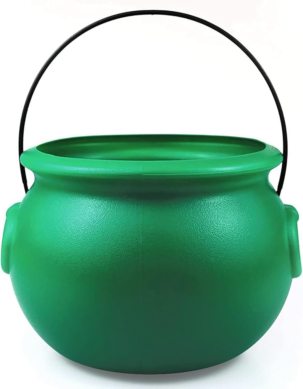 GIFTEXPRESS_8"_Green_Cauldron_Kettle_for_St_Patrick_Day,_Mardi_Gras,_Halloween,_Pot_of_Gold_Pot,_Lucky_Leprechaun_Kettle,_Plastic_Cauldron