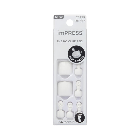 KISS_imPRESS_Pedicure_Press_On_Toenails,_'Angel_Vibes',_White,_Short_Squoval,_Pedicure_Nail_Kit_Includes_24_Press_On_Toenails,_Prep_Pad,_Mini_Nail_File,_&_Pedicure_Stick