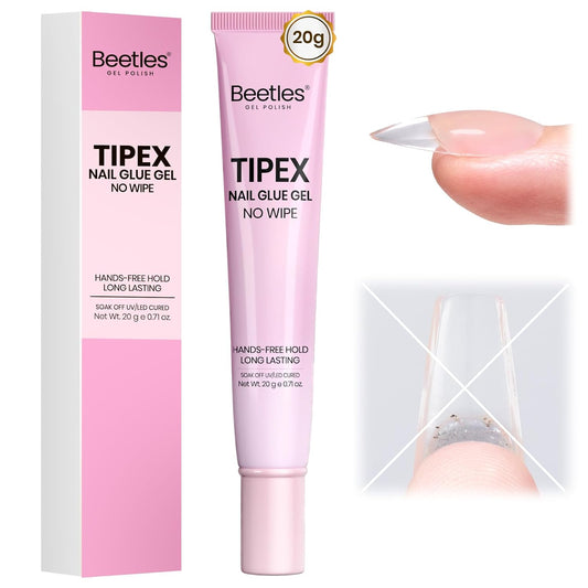 Beetles_20g_Tipex_Nail_Glue_Gel,_No_Wipe_&_No-Need-to-Hold,_Designed_for_Tipex_Instant_Apex_Nail_Tips,_Flat-Nail_Friendly,_DIY_&_Salon_Use,_UV/LED_Cured