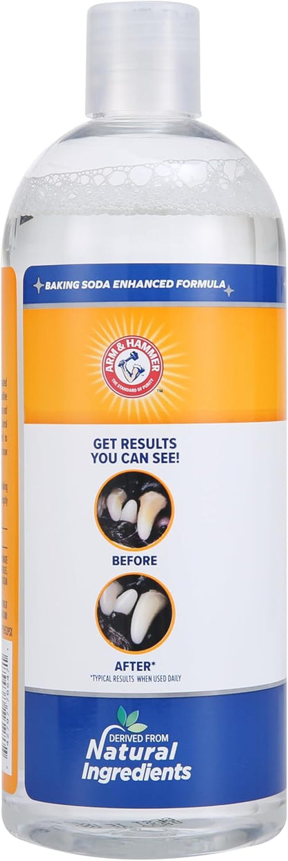 Arm_&_Hammer_Clinical_Care_Dental_Rinse_for_Adult_Dogs,_Odorless_Flavorless_Water_Additive_for_Daily_Plaque,_Tartar,_and_Bad_Breath_Control,_Baking_Soda_Enhanced_Formula,_16_Fl_Oz