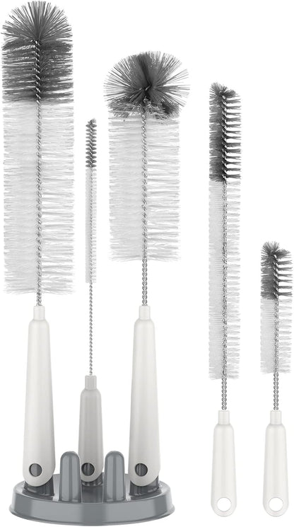 MR.SIGA_5_Pack_Bottle_Brush_Cleaning_Set_with_Storage_Holder,_Cleaning_Brushes_for_Long_Narrow_Neck_Bottles,_Water_Bottles,_Baby_Bottles,_Tumblers,_Drinking_Glasses,_Strews