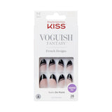KISS Classy, Press On Nails, Nail glue included, White, Medium Size, Almond Shape, Includes 28 Nails, 2g glue, 1 Manicure Stick, 1 Mini File