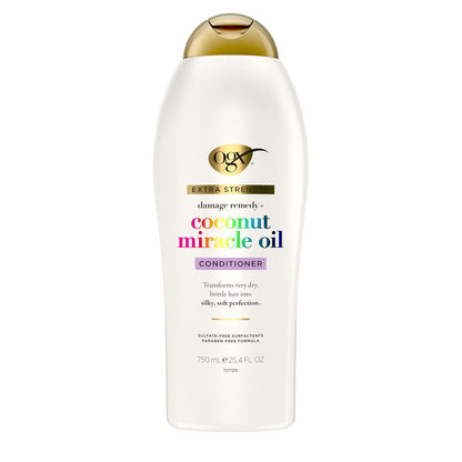 OGX_Extra_Strength_Damage_Remedy_+_Coconut_Miracle_Oil_Conditioner_for_Dry,_Frizzy_or_Coarse_Hair,_Hydrating_&_Flyaway_Taming_Conditioner,_Paraben-Free,_Sulfate-Free_Surfactants,_25.4_Fl_Oz