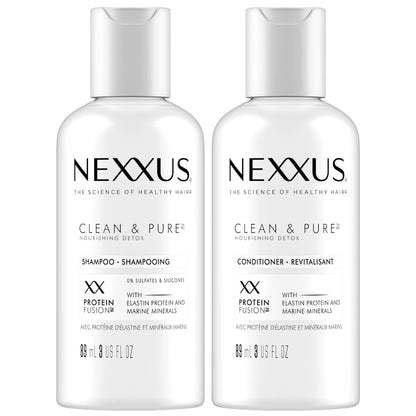 Nexxus_Travel_Shampoo_and_Conditioner,_Clean_&_Pure_–_Hair_Products_with_Elastin_Protein_and_Marine_Minerals,_Sulfate-Free,_3_Oz_Ea