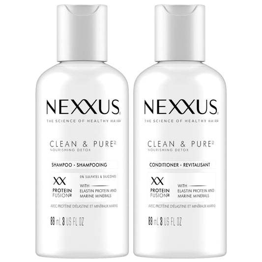 Nexxus_Travel_Shampoo_and_Conditioner,_Clean_&_Pure_–_Hair_Products_with_Elastin_Protein_and_Marine_Minerals,_Sulfate-Free,_3_Oz_Ea