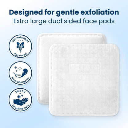 Clean_Skin_Club_Clean²_Pads_2.0_[New_&_Improved_Edges]_Guaranteed_Not_to_Shed_&_Tear_Face_Pads,_Unique_Triple_Layers,_Textured_&_Ultra_Soft_Side,_Organic_Disposable_Cotton,_Pair_with_Makeup_Remover