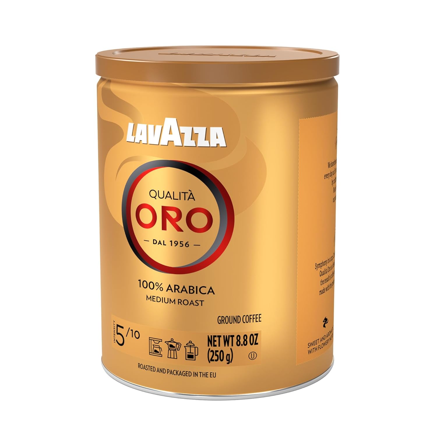 Lavazza_Qualita_Oro_Ground_Coffee,_Medium_Roast,_100%_Arabica,_8.8_oz_Tin_(Pack_of_6)