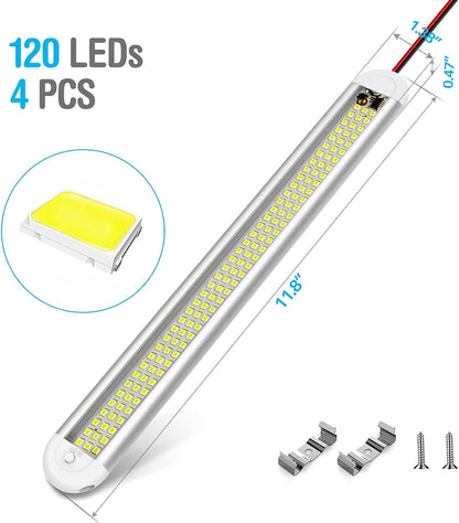 12v_LED_Interior_Light_Bar，CT_CAPETRONIX_120LEDs_1500LM_8W_DC_12_Volt_led_Strip_Lights_with_ON/Off_Switch，for_Enclosed_Cargo_Trailer,_Car_RV_Van_Truck_Lorry_Camper_Boat_Caravan_Motorhome_(4Pack)