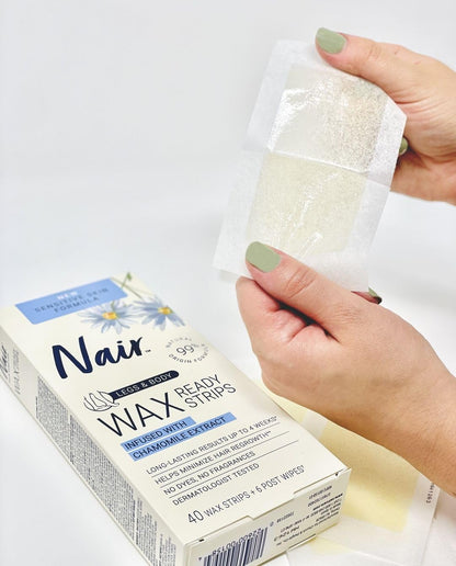Nair_Sensitive_Hair_Remover_Wax_Ready_Strips,_Face_and_Bikini_Hair_Removal_Wax_Strips,_40_Count