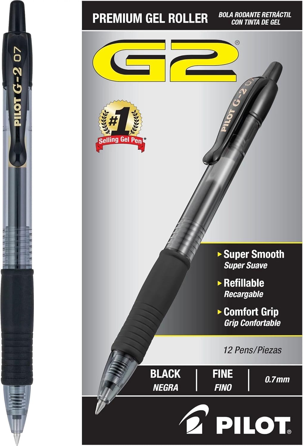 PILOT_G2_Retractable_Premium_Gel_Ink_Roller_Ball_Pens_Fine_Point_Black_Ink_Dozen_Box_(31020)