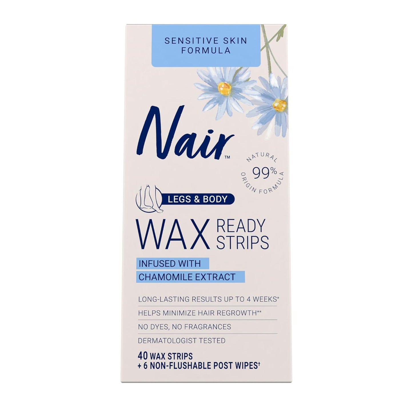 Nair_Sensitive_Hair_Remover_Mess-Free_Wax_Ready_Strips,_Legs_and_Body_Easy_Hair_Removal_Wax_Strips_for_Sensitive_Skin,_Chamomile_Extract,_Dermatologist_Tested,_Plus_6_Post_Wipes,_40_Count