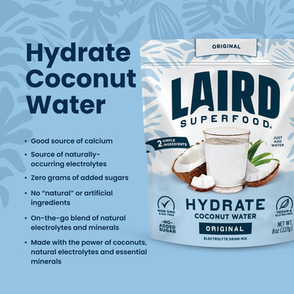 Laird_Superfood_HYDRATE_Coconut_Water_Powder_Drink_Supplement_with_Coconut_Water_and_Auqamin,_All_Natural,_No_Added_Sugars,_Gluten-Free,_Non-GMO,_Vegan,_8_oz._Bag,_Pack_of_1