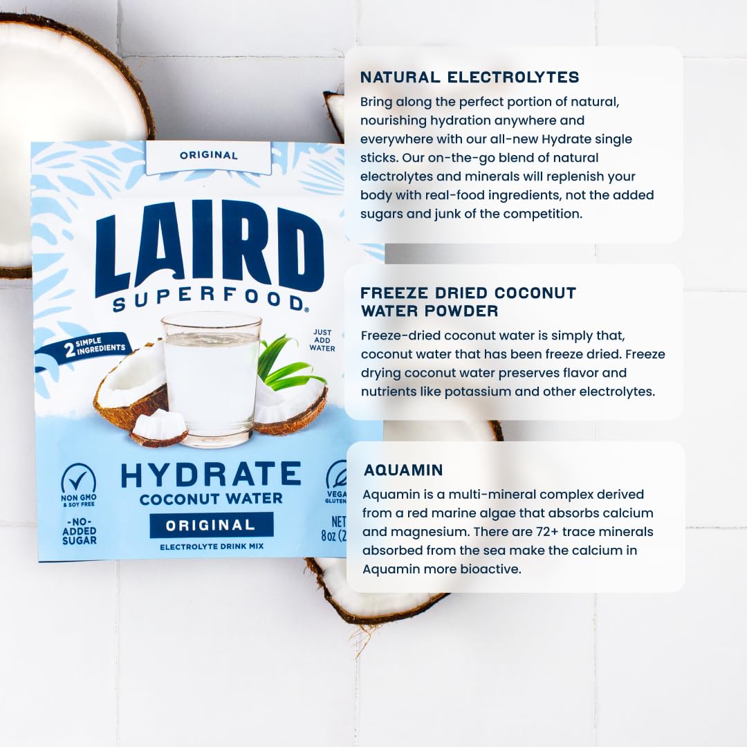 Laird_Superfood_HYDRATE_Coconut_Water_Powder_Drink_Supplement_with_Coconut_Water_and_Auqamin,_All_Natural,_No_Added_Sugars,_Gluten-Free,_Non-GMO,_Vegan,_8_oz._Bag,_Pack_of_1