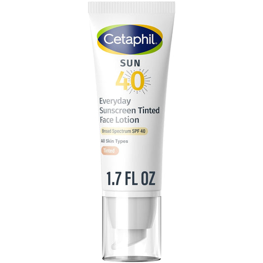 CETAPHIL_Everyday_Sunscreen_Tinted_Face_Lotion,_1.7_fl_oz,_Travel_Size_Sunscreen,_100%_Mineral_UVA/UVB_Filters:_Titanium_Dioxide_&_Zinc_Oxide,_SPF_40,_For_Sensitive_Skin