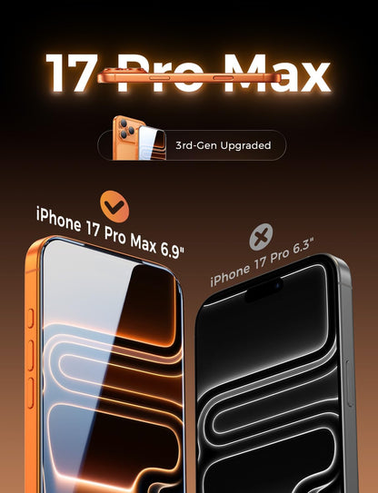 MAGIC_JOHN_3rd_Gen_Upgraded_for_iPhone_17_Pro_Max_Screen_Protector_6.9_Inch,HD_Clear,Shatterproof_Tempered_Film,Auto_Dust-Elimination,Bubble_Free,Easy_Installation,2_Pack