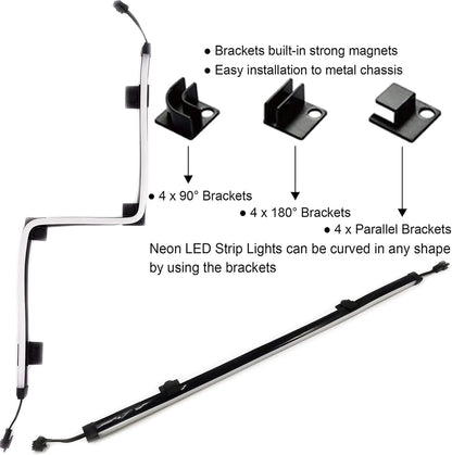 airgoo_Addressable_RGB_PC_LED_Strip,_AG-NEON-LS1_Diffused_Silicon_Rubber_Tube_Neon_Strip,_for_5V_3-pin_argb_Header_or_AG-DRGB16_SignalRGB_Controller(Not_Included),_Come_with_Magnetic_Brackets