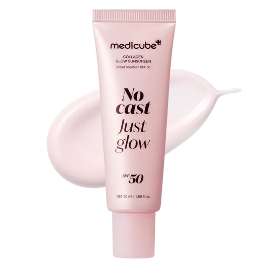 medicube_No_Cast_Just_Glow_Collagen_Sunscreen_|_SPF_50_Broad_Spectrum_Face_Sunscreen_|_Lightweight,_Non-Sticky,_Hydrating_Formula_|_Peptide,_Cica_for_Soothing_&_Glow_|_Korean_Skincare