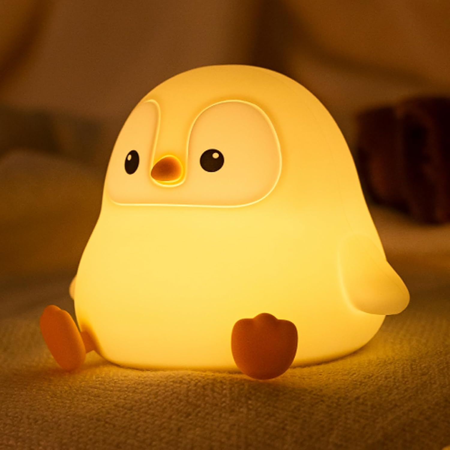 ATSUI_Penguin_Night_Light,_LED_Squishy_Novelty_Animal_Night_Lamp,_Food_Grade_Silicone,_2_Level_Dimmable,_Nursery_Nightlight_for_Desk_Decor,_Funny_Gifts_Stuff_for_Boys_Girls_Baby,_White_Elephant_Gifts