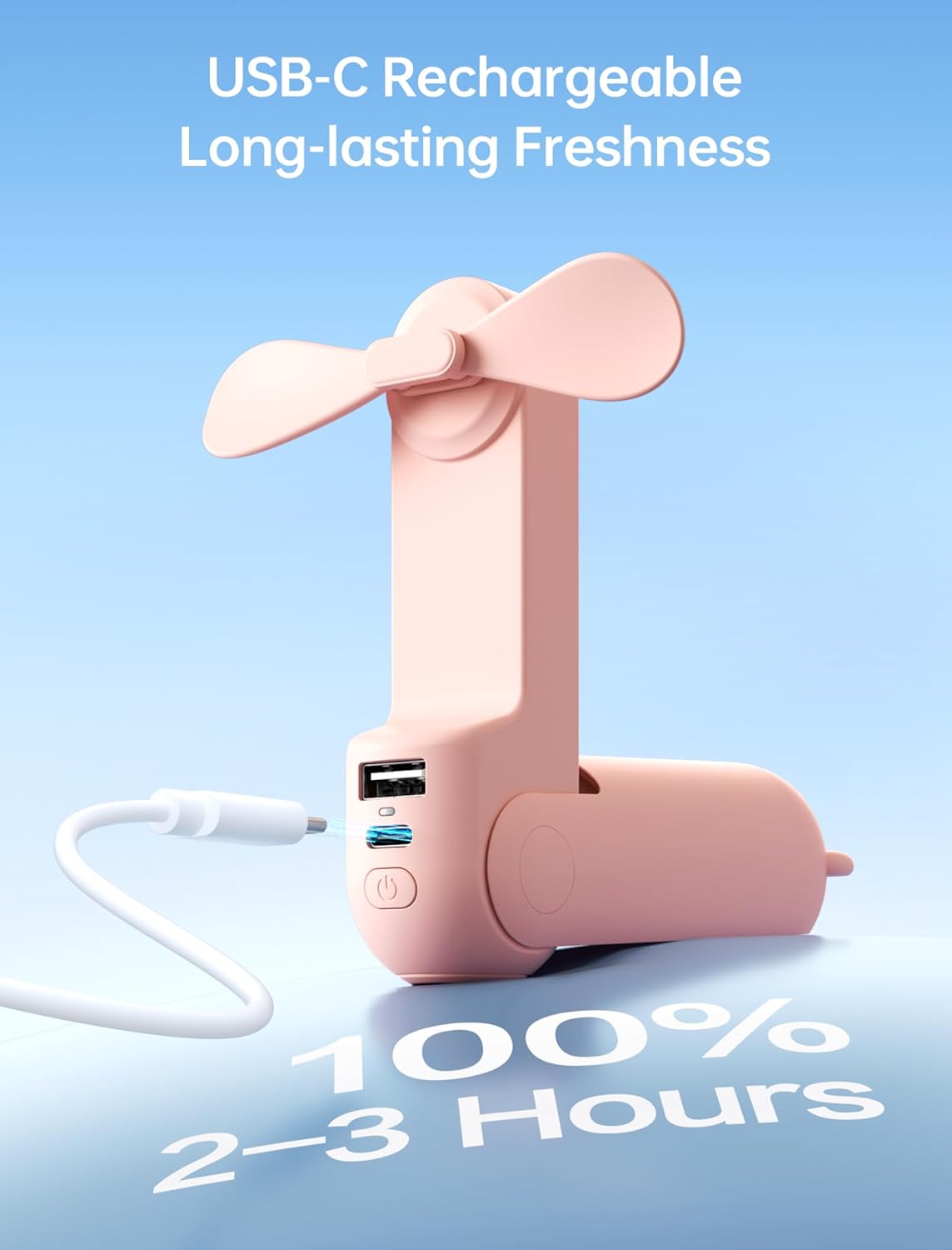 JISULIFE_3_IN_1_Handheld_Mini_Fan_-_Portable_Fan_&_Power_Bank_&_Flashlight,_19H_Max_Cooling,_USB_Rechargeable,_Pocket-Sized_for_Travel,_Cruise,_Concerts,_Makeup,_2026_Summer_Gifts_for_Women(Pink)