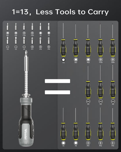 13-in-1_Multi-bit_Screwdriver_Set_Tool_All_in_One,_[Super_Durable]_Screw_Driver_Set_Kit,_Flat_Head,_Philips,_Torx,_Hex,_Square,_Repair_Kit,_Man_Gift_Nut_Driver
