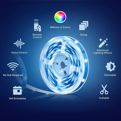 Kasa_Smart_LED_Light_Strip,_16.4ft/32.8ft(2_Rolls_of_16.4ft.)_WiFi_LED_Strip_Works_with_Alexa,_Google_Home,_SmartThings,_High_Brightness_with_16_Million_Colors,_RGB,_Grouping,_Adjustable_Length,_Up_to_25,000_Hours