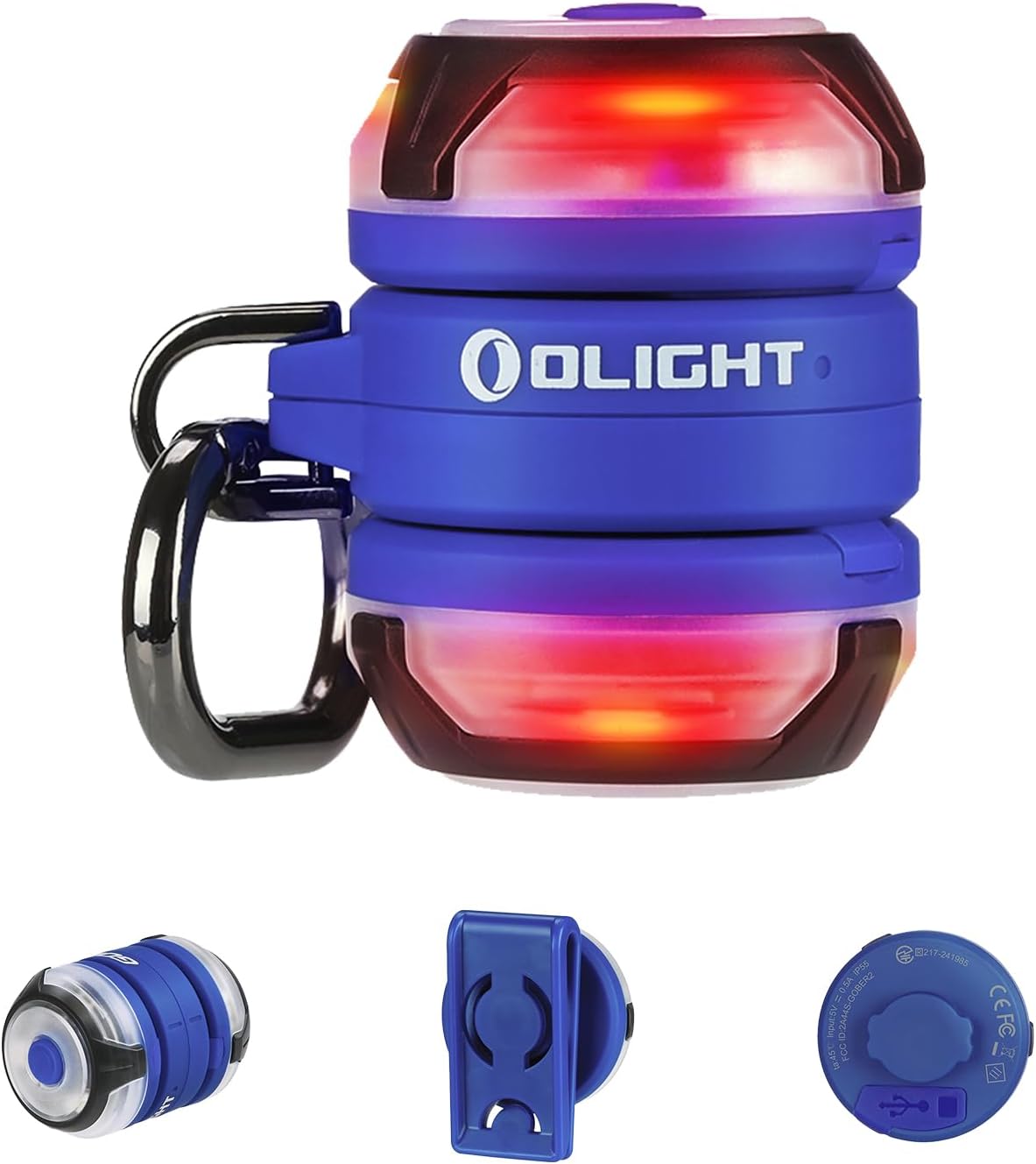 OLIGHT_Gober_2_Safety_Light,_High_Visibility_Beacon_LED_with_6_Color_Settings_and_4_Lighting_Modes,_USB-C_Rechargeable_Flashing_Warning_with_Clip_for_Running,_Cycling,_Camping,_Dog_Walking(Blue)
