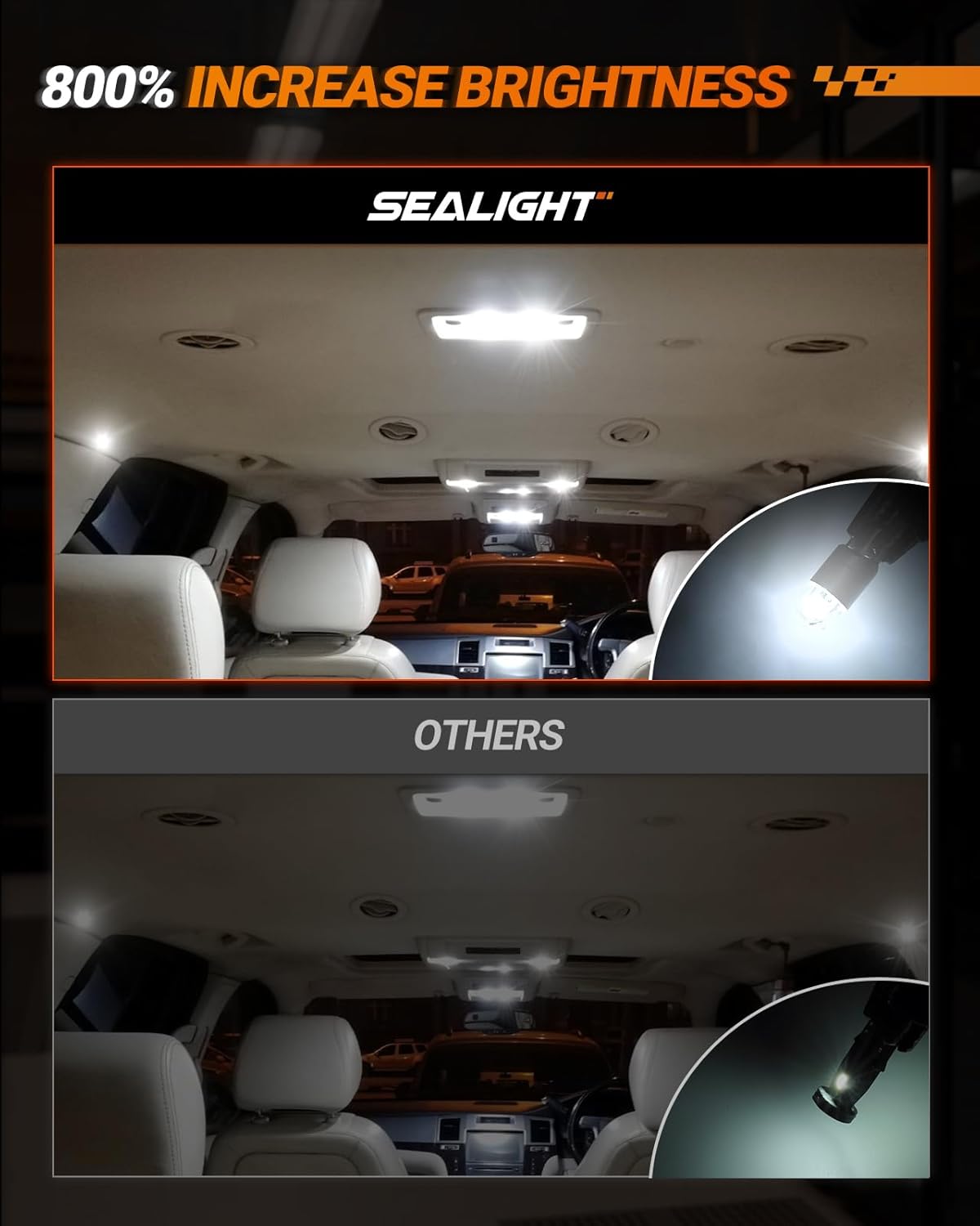 SEALIGHT_194_LED_Bulb_6000K_White,_License_Plate_Light,_Dome_Light,_T10_168_2825_W5W_3030_Bright_Chips_Wedge_for_Replacement_Light_Bulb,_Map_Trunk_Door_Courtesy_Dash_LED_Light_Bulb,Pack_of_10