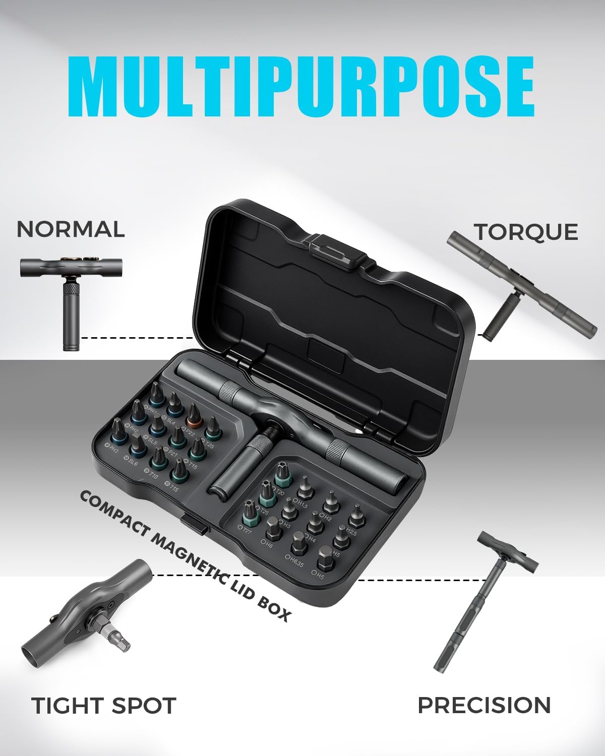 VMAN_Ratchet_Screwdriver_Set,_24_in_1_magnetic_Screwdriver_sets,_S2_Steel_Bits,_DIY_Combination_Flexible_Shaft,_Suitable_for_Furniture_Assembly,_Precision_Electrical_Appliance_Repair,_Bicycle_Tools
