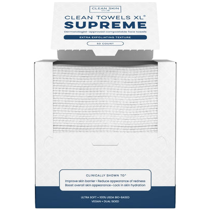 Clean_Skin_Club_Clean_Towels_XL®_Supreme,_100%_USDA_Biobased_Face_Towel,_Disposable_Face_Towelette,_Eczema_Association_Accepted,_Thicker_Textured_Dry_Wipes,_Ultra_Absorbent_&_Soft,_1_Pack,_50_Ct
