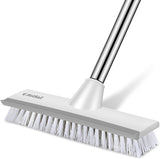 SetSail Floor Scrub Brush with 51-Inch Long Adjustable Handle 2 in 1 Scrape Brush Stiff Bristle Floor Scrubber for Cleaning Shower Bathroom Garage Kitchen Wall Deck Tub Tile