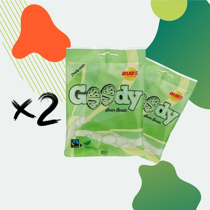 2x90g Bubs Goody Sour Ovals Fruity Pear