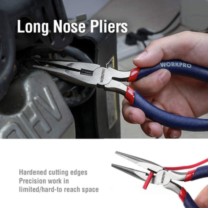 WORKPRO_Large_Pliers_&_Wrench_Set_6-Piece_(10"_Water_Pump,_10"_Slip_Joint,_8"_Long_Nose,_8"_Linesman,_6"_Diagonal,_8"_Adjustable_Wrench)_for_DIY_&_Home_Use,_W001329A
